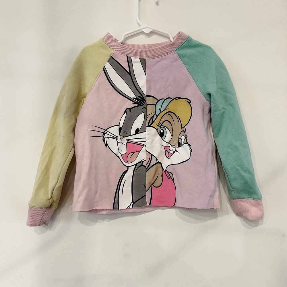 Toddle Girl Crewneck 4-6 H&M Bugs Bunny Lola Bunny Colorblock Looney Tunes